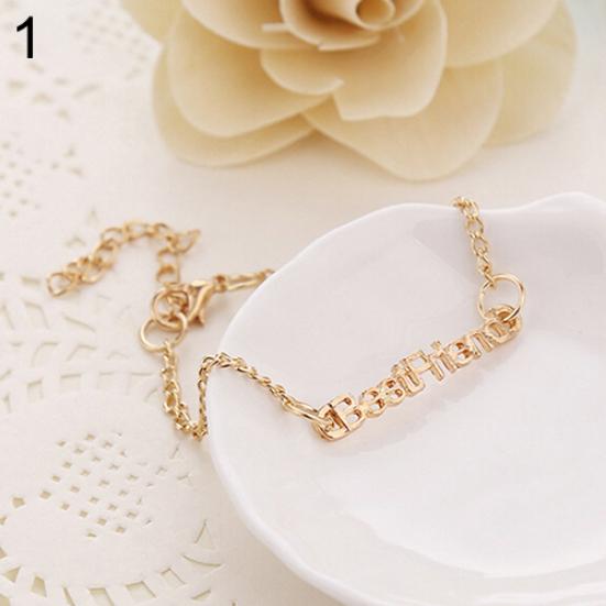 

Унисекс-цепочка с буквами дружбы, браслет-цепочка, ювелирные подарки для лучшего друга золотистый