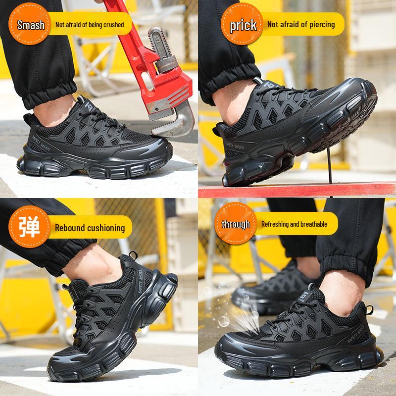 Men's Breathable Safety Work Shoes – Anti-Smash, Anti-Puncture, Soft Sole, Comfortable for Long Standing, Cross-Border Protection