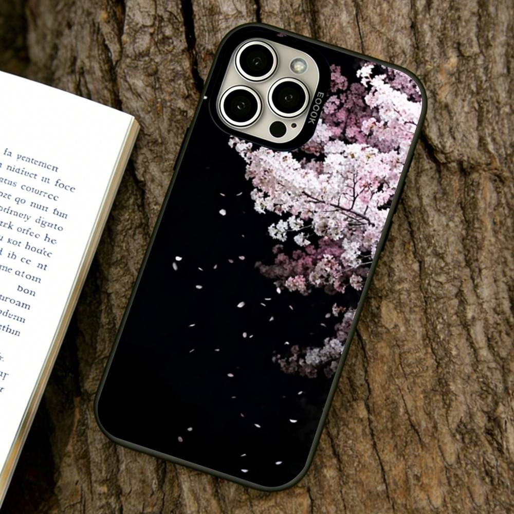 Flower branch Phone Case For iPhone 17,16,15,14,13,12,11 Plus,Pro Max,XS,Colorful Silver Phone case Funda Cover