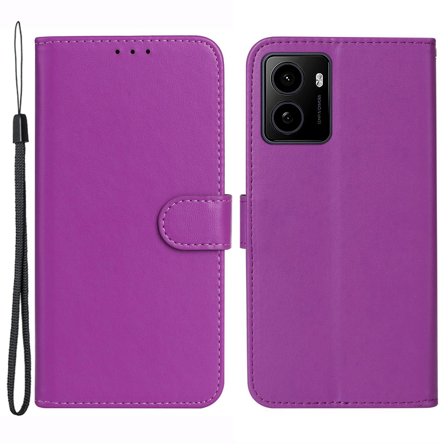 

Для HMD Pulse+/Pulse Чехол Кожаный Кошелек Чехол для Телефона Функция Подставки Однотонный Purple