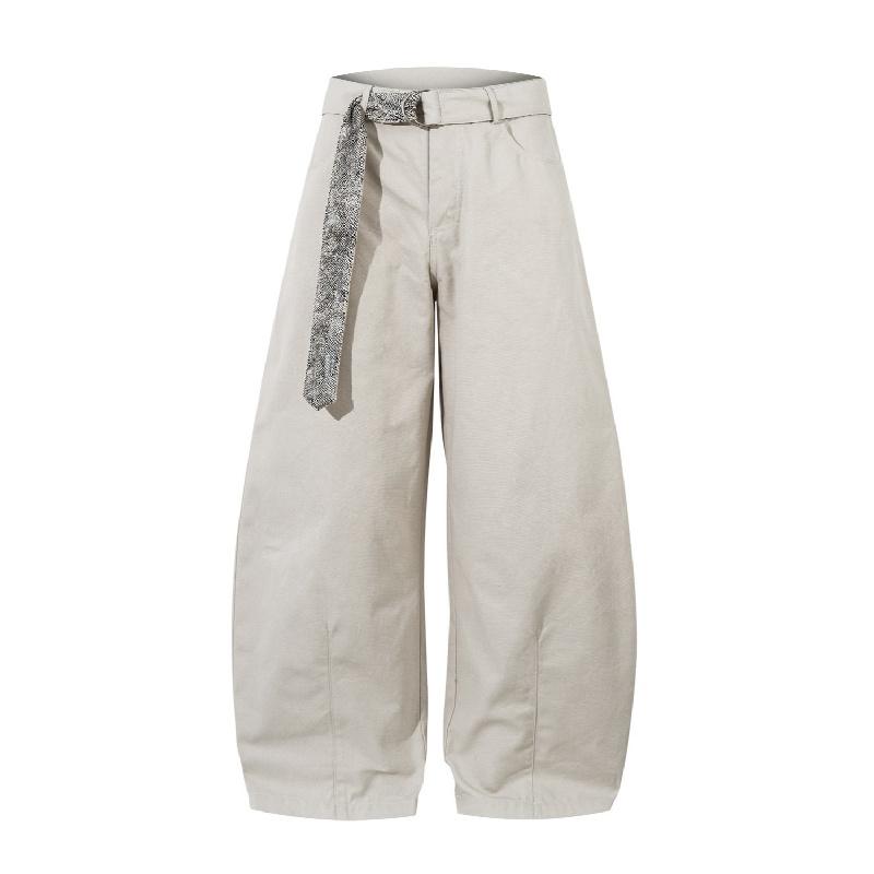 

Spring 2026 retro snake-patterned belt women s loose-fitting wide-leg casual trousers for commuting 2XL абрикосовий