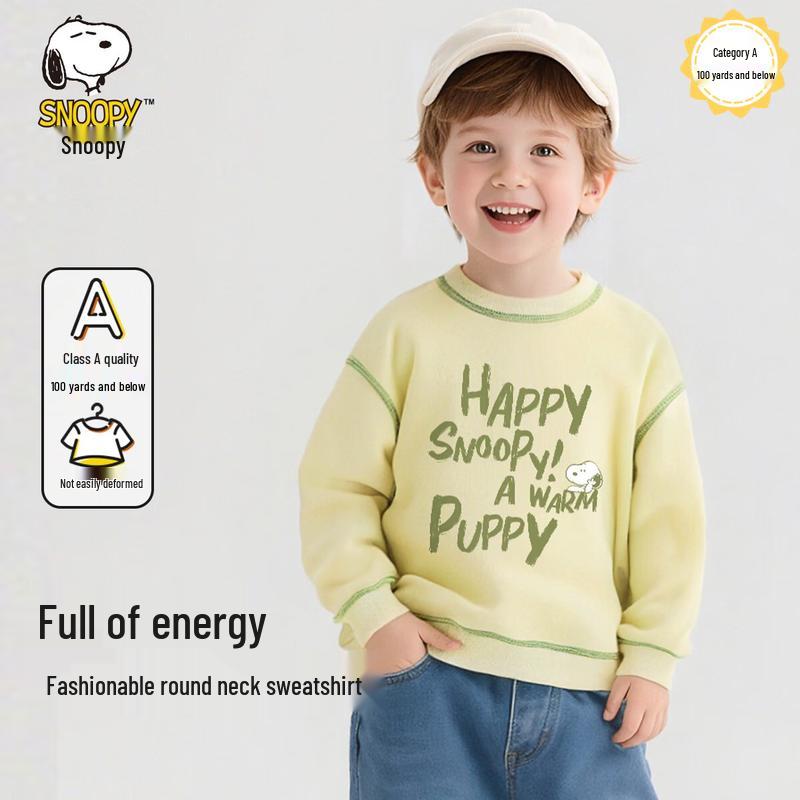 SNOOPY Kids Unisex Spring/Autumn Cartoon Sweatshirt 120