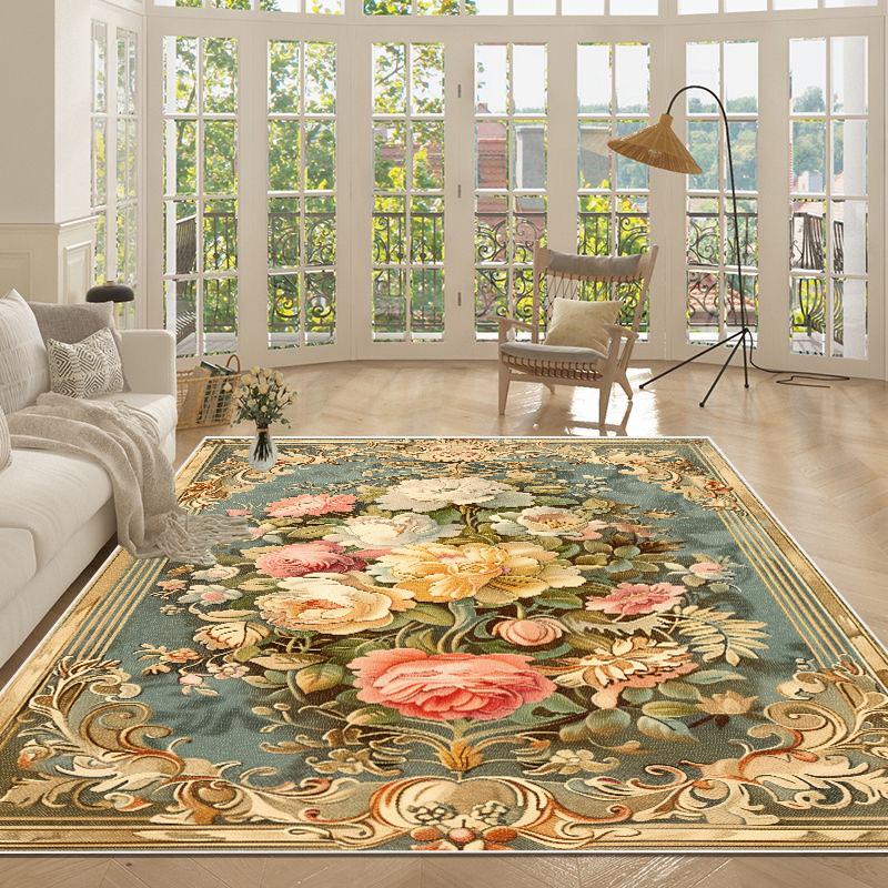 European Gorgeous Carpet Living Room Home Decoration Luxury Rugs for Bedroom Big Size Balcony Non-slip Floor Mat Washable Tapete