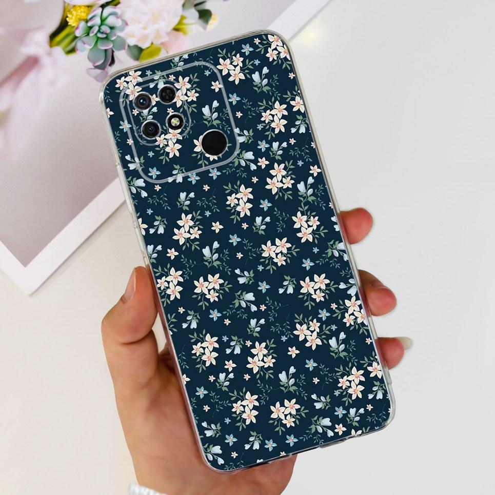 For Cover Xiaomi Redmi 10 10A 10C 2022 Phone Case Butterfly Flower Colorful Girly Funda Transparent Soft TPU Silicone Back Cover