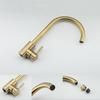 Modern Gold Kitchen Faucet Kitchen Sink Bathroom Basin Faucet Deck Mounted Hot Cold Water Mixer Taps Lavatory 304 Stainless Stee