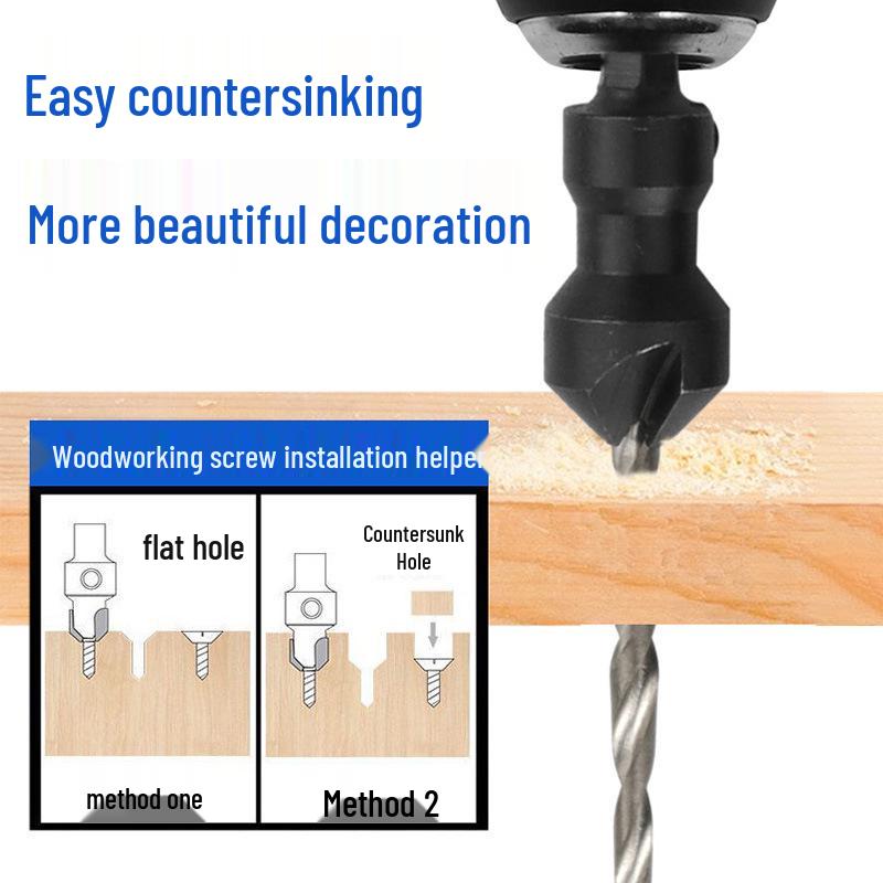 Hexagonal and Tapered Countersink Drill Bits for Woodworking