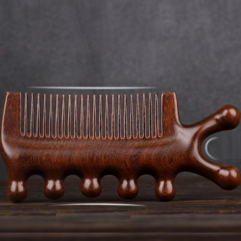 3 In 1 Sandalwood Massage Comb Meridians Comb Health Hair Therapy Wooden Comb