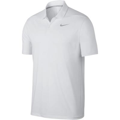 Unifarbenes Logo Polo Kurzarm T-Shirt Herren Oberteile Weiß 891858-100