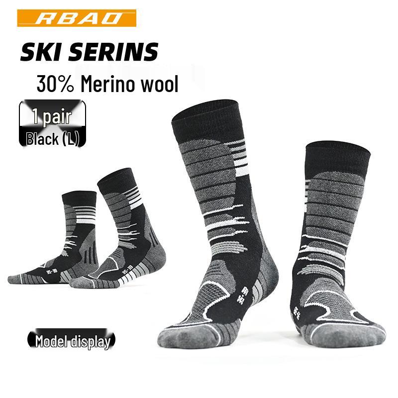 30% Merino Wool Thickened Mid-Calf Hiking & Camping Socks for Autumn/Winter