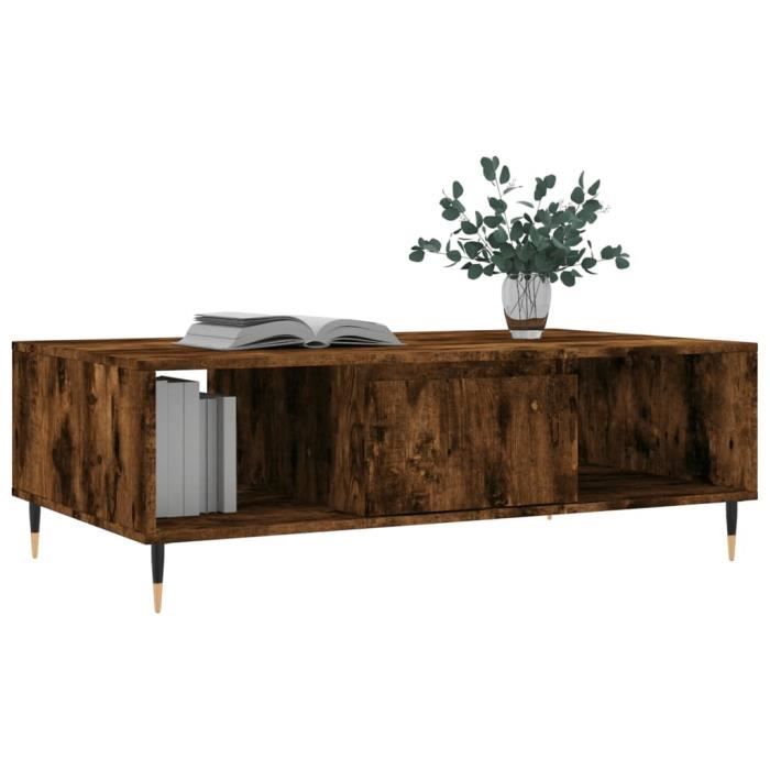 VidaXL Coffee Table Smoked Oak 104x60x35 Cm Engineered Wood 827081