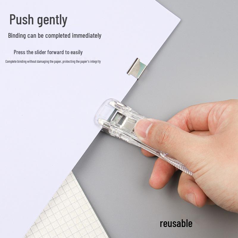 High-Value Transparent Medium Push Clip Refill with Metal Clip - No-Punch File Test Paper Clip