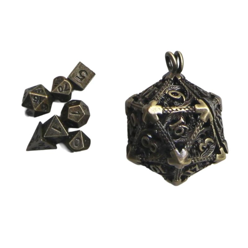 Unique Hollow Dices Pendant Keychain Accessory Set Dices Ornaments Metal Dices Key Chain Decorations for Game Lovers