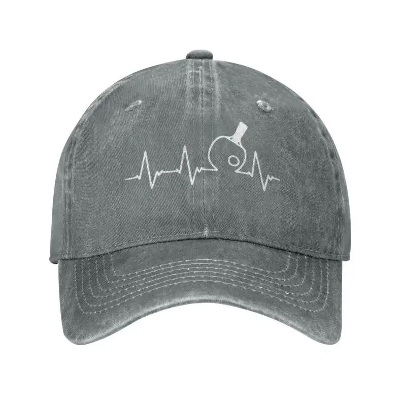 Punk Unisex Cotton Table Tennis Heartbeat Baseball Cap Adult Ping Pong Adjustable Dad Hat for Unisex Women Outdoor