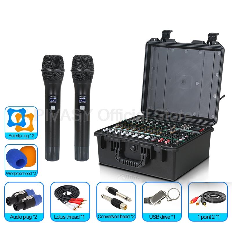 

Профессиональный 8-канальный микшер с усилителем мощности Микрофон Высокая мощность Bluetooth Звуковой пакет для выступления на открытой сцене Дома