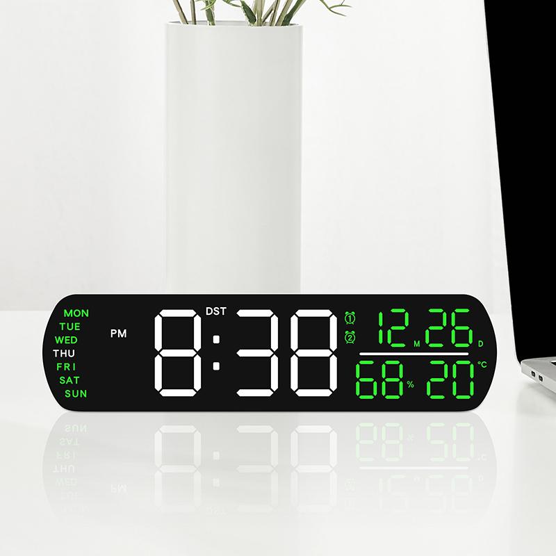 LED Alarm Clock TEMP Humidity Date Week Display Dual Alarm Timer Countdown DST Snooze Auto Dimming 12/24H Digital Table Clock2