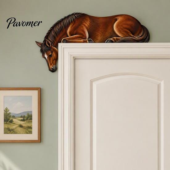 Collectible Dragon Figurine Sleeping Door Topper, Medieval Fantasy Wall Decor for Doorway, Rustic Home Accessories Corner Decor, No Drill