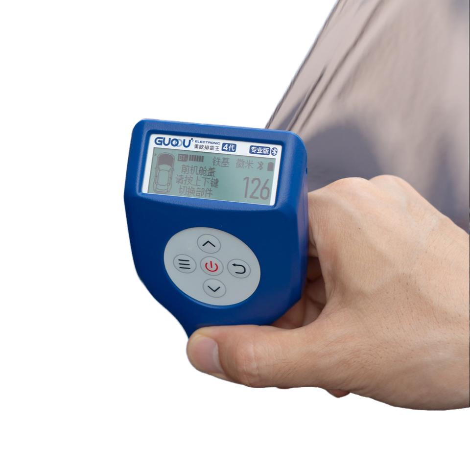 GUOOU GC8102 LCD Plastic Coating Thickness Tester Meter Fe/NFe Car Paint Depth Gauge 0-3000um 0.1/1um Resolution 1+2%um Accuracy