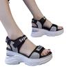 2025 summer foreign trade slope heel sandals women platform versatile muffin shoes heightening fashion Internet celebrity super fire sandals women