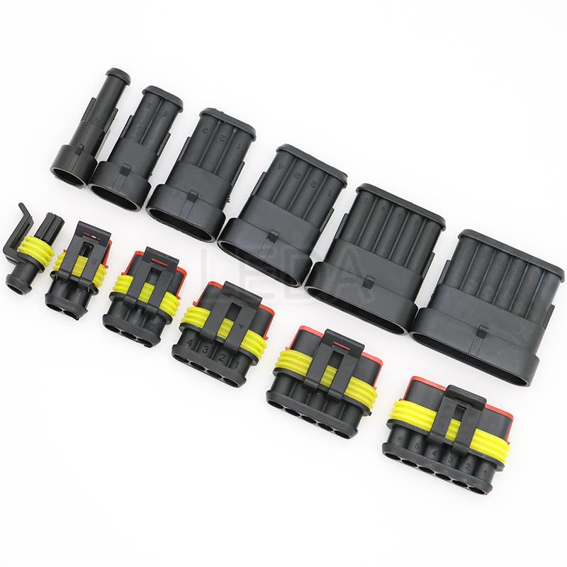 1Set 1P 2P 3P 4P 5P 6Pin AMP 1.5 Super Seal Waterproof Male Female Electrical Automotive Wire Connector Plug For Car Motorcycle