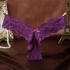 Sexy Panties Ladies Transparent Lace Panties Cotton Crotch Low Waist Sweet Stretch Thong Seduction Tback 2106