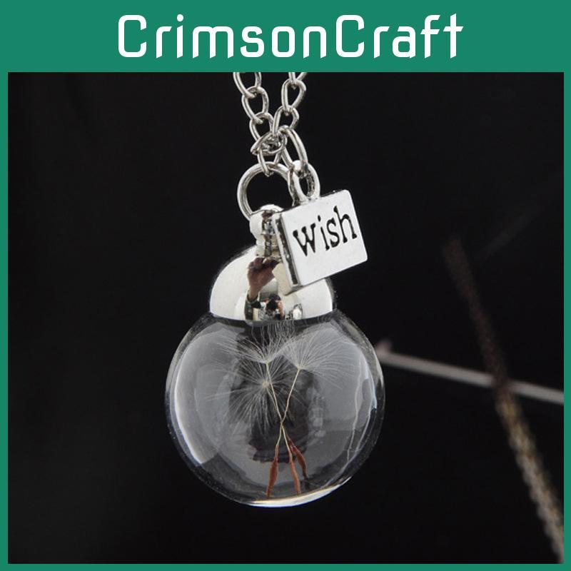 Oszałamiająca geometryczna kopuła z kryształowego szkła w stylu DIY naszyjnik z dmuchawcem dla każdego