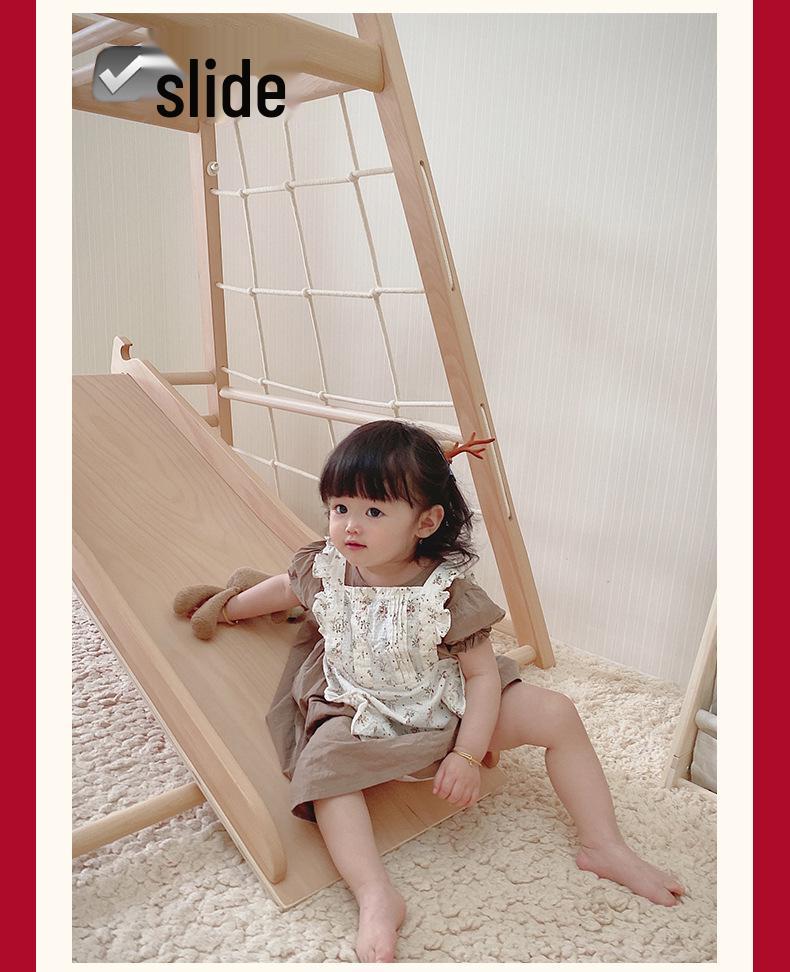 Wooden Indoor Climbing Frame for Kids - Hand & Foot Exercise Toy Rack for Toddlers