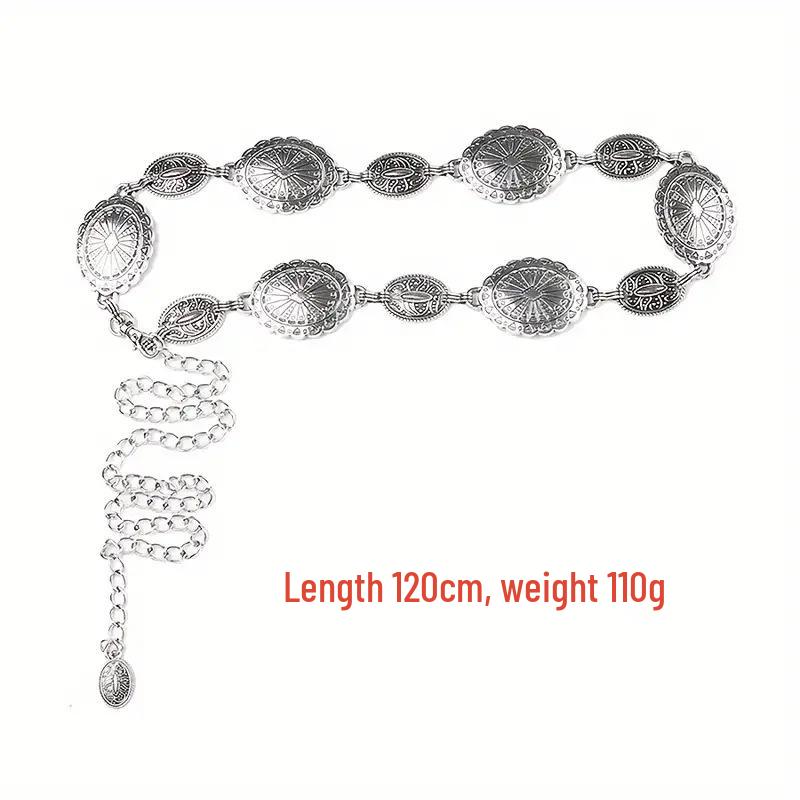 Damen Ethno-Stil Schmetterling Taillenkette: Modischer Metallgürtel für Rock oder Kleid