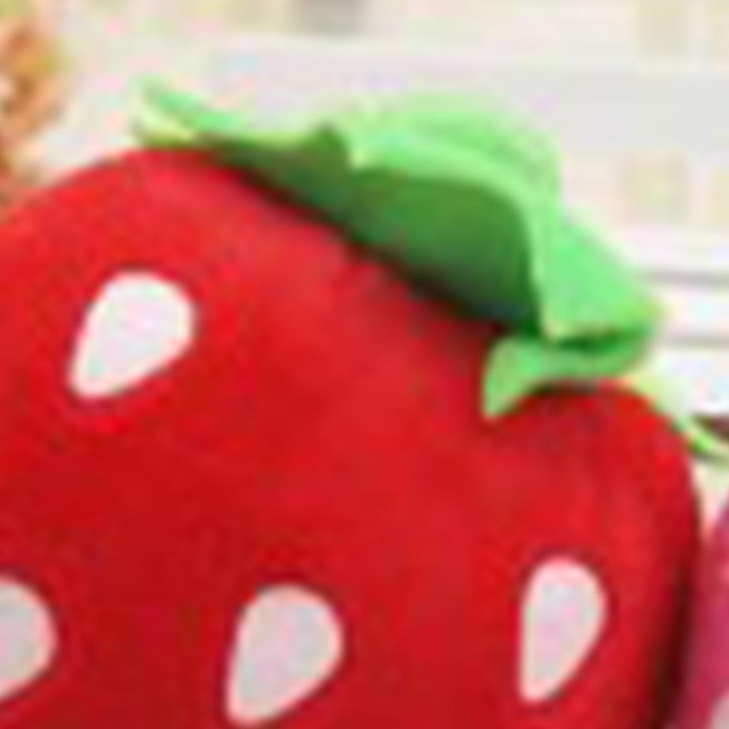 Dog Plush Squeaky Toy Cute Strawberry Fruit Shape Pet Plush Chew Toy for Teeth Grinding Relieve Boredom Pink