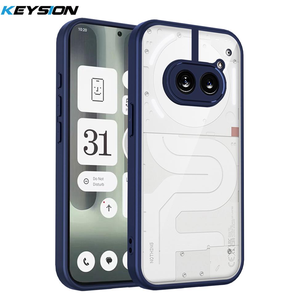 

KEYSION Transparent Phone Case for Nothing Phone 2A Plus Soft Silicone+PC Clear Shockproof Phone Back Cover for Nothing Phone 2A for Nothing Phone 2A синий