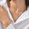 Wind Ladies Jewelry Stainless Steel Heart Inlaid Butterfly Flower Bracelet Necklace, Niche Delicate Clavicle Chain 2536
