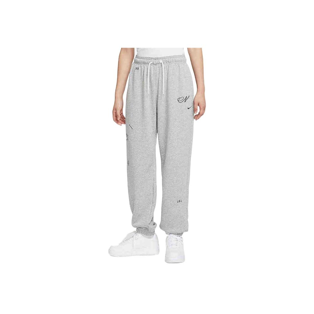 Nike Logo Waistband Cuffed Casual Knit Joggers Women Joggers Gray DR6228-063