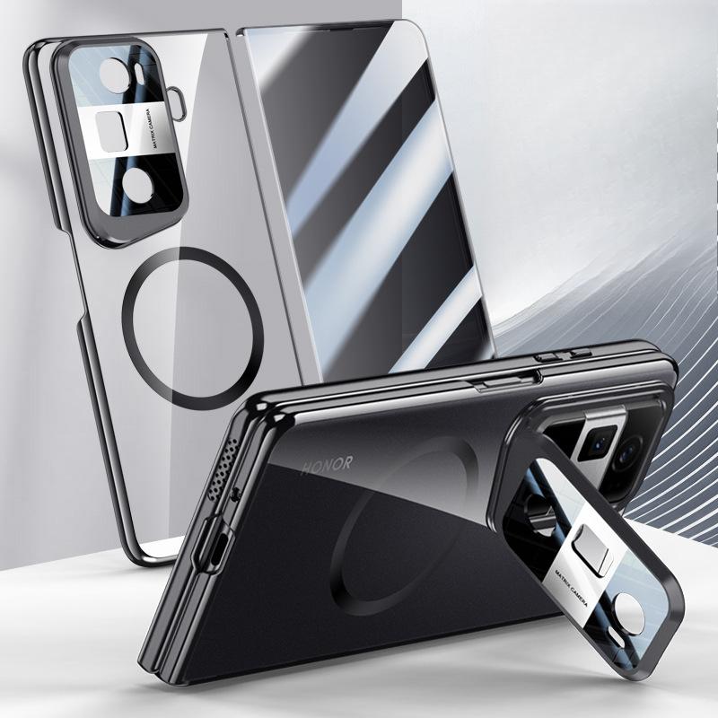 Geeignet für Honor Magicvs3 Handyhülle Folie Integriert Einfach All-inclusive Anti-Fall Ständer Magnetische Saugkraft Transparent Galvanisierte Schale