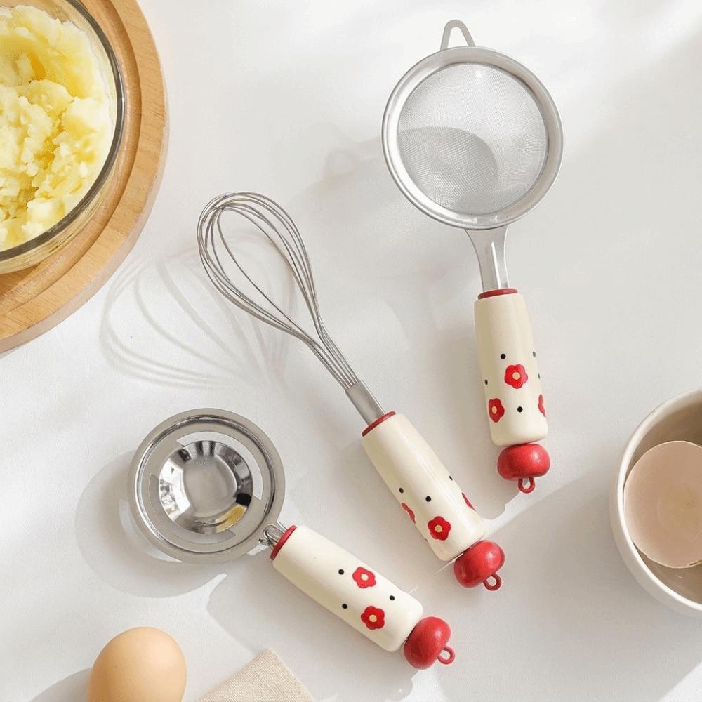 Dopamine Mesh Sieve Filter Spoon Stainless Steel Kitchen Gadget Utensil Egg Yolk Separator  Cooking