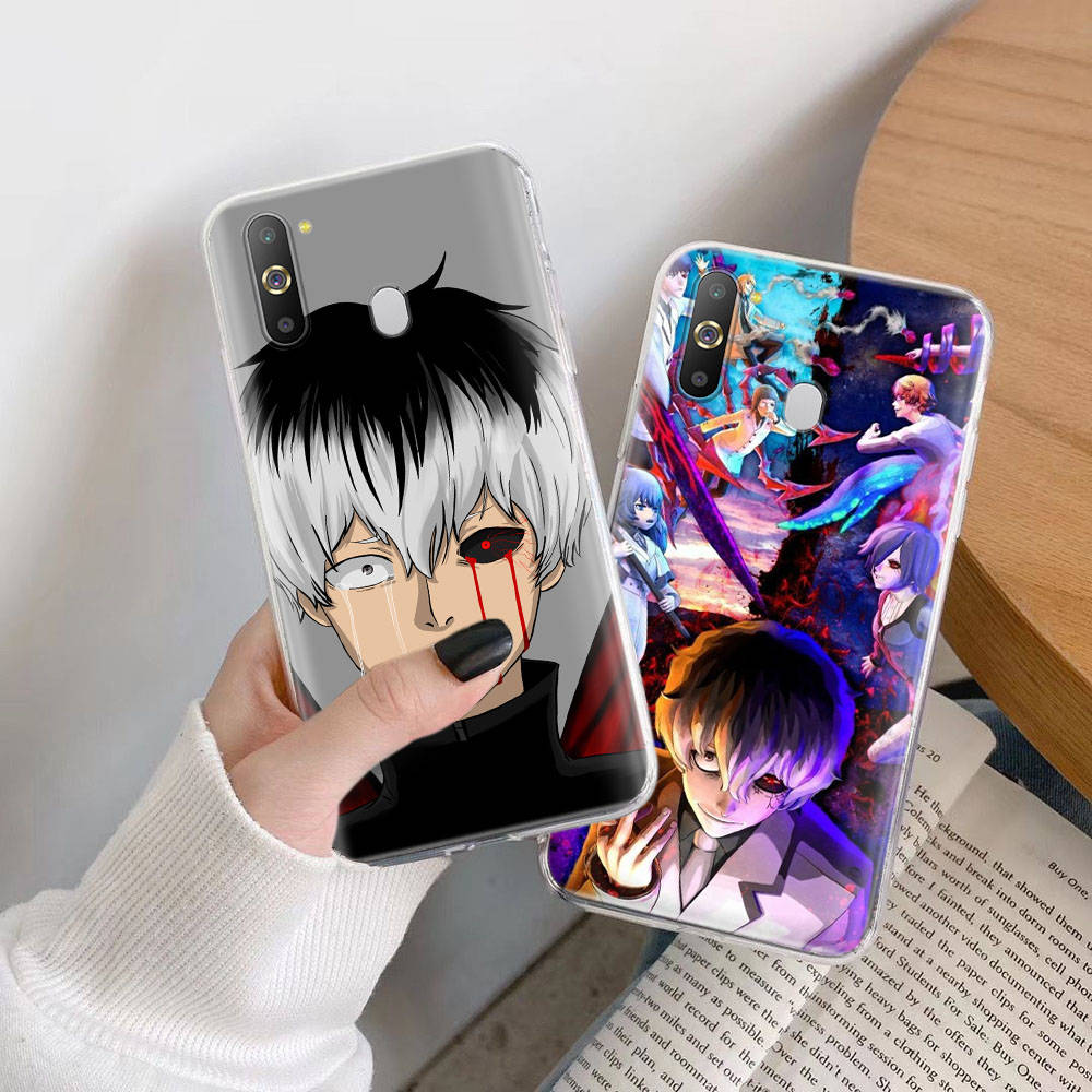 Transparente Hülle für Samsung A04 A14 A23 M33 M53 Realme 10 9 C35 C55 VIVO X80 Infinix Hot 30 Note 11 Tecno Spark 8P Pro W-53 Tokyo Ghoul