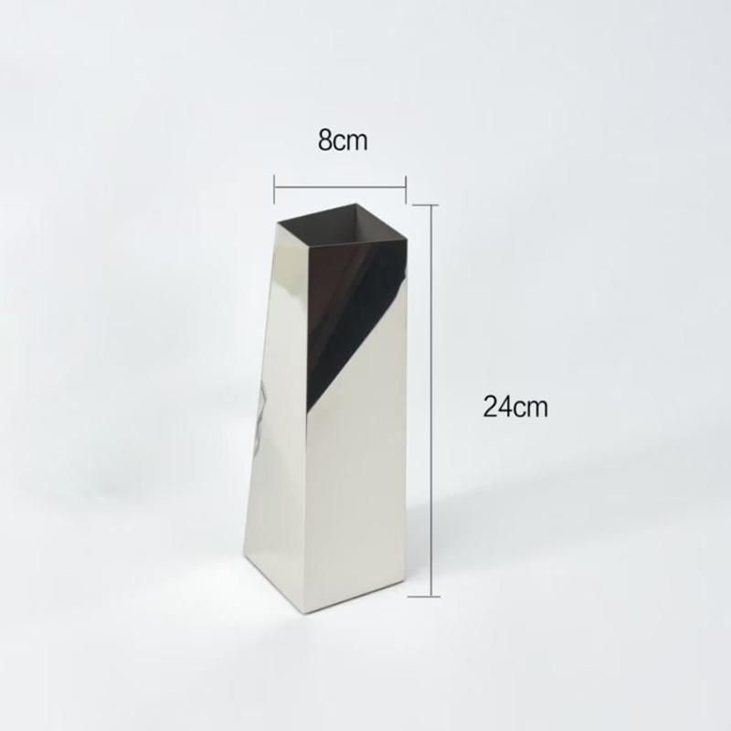 Stainless Steel Specular Vase Creative Geometric Flower Pots Desk Decoration Flowers Arrangement Vases Room Aesthetic Decor