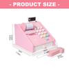 Kids Cash Register Supermarket Toy Set with Scanner Calculator Checkout Counter Kid Pretend Play Supermarket Toy Gift