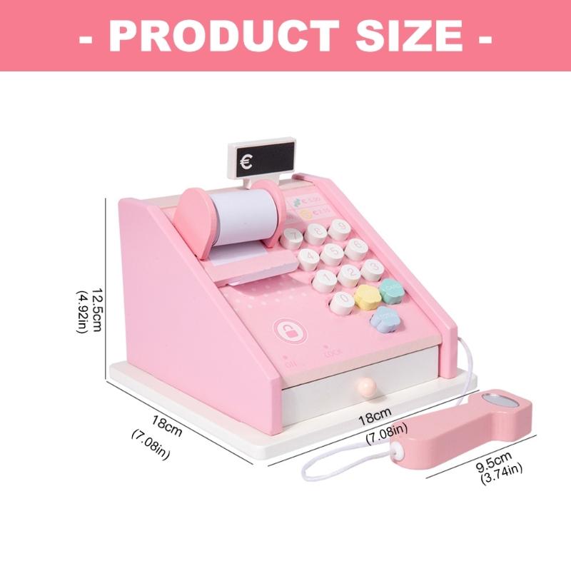 Kids Cash Register Supermarket Toy Set with Scanner Calculator Checkout Counter Kid Pretend Play Supermarket Toy Gift