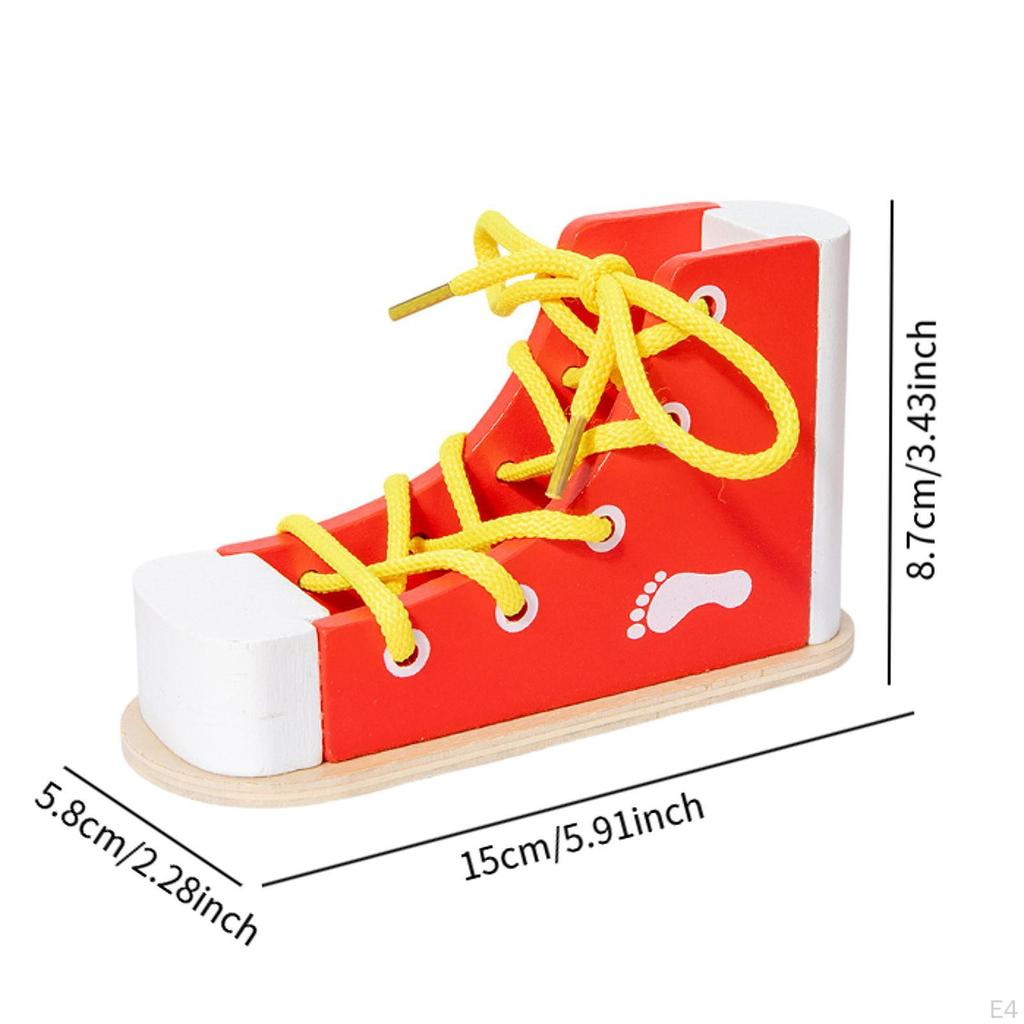 Holzschnünde -Turn Shoes Toys Educational for Children Lightweight Improves Hand -eye