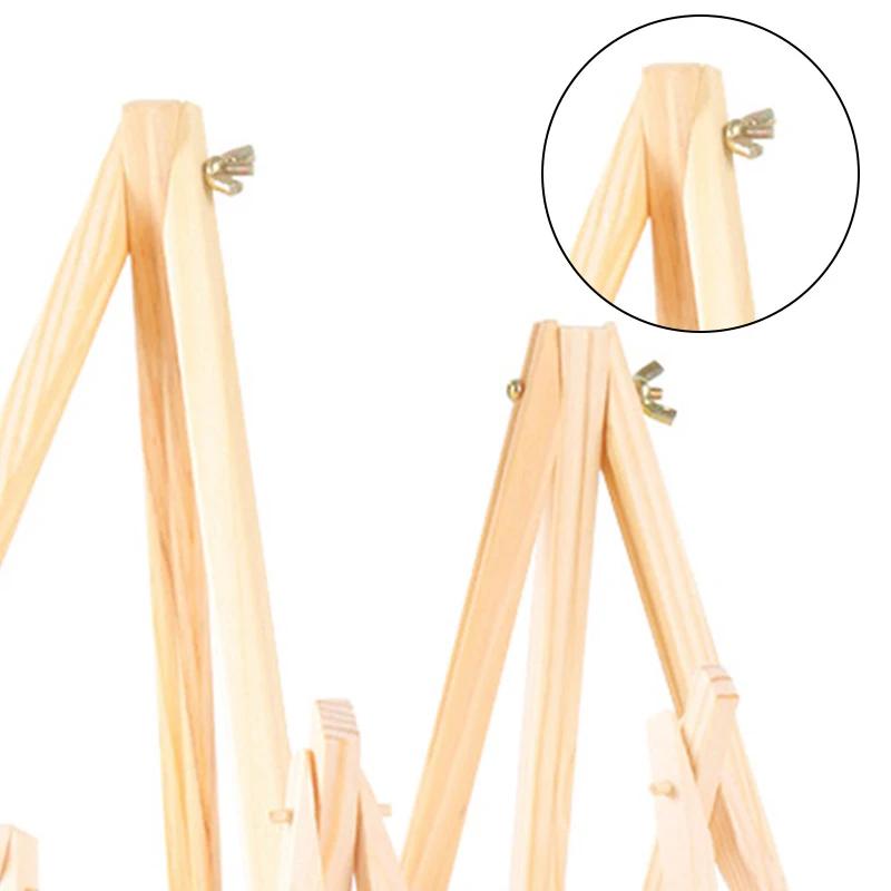 1Pc Natural Wood Mini Easel Frame Tripod Display Holder Meeting Wedding Table Name Card Stand Children Painting Display Craft