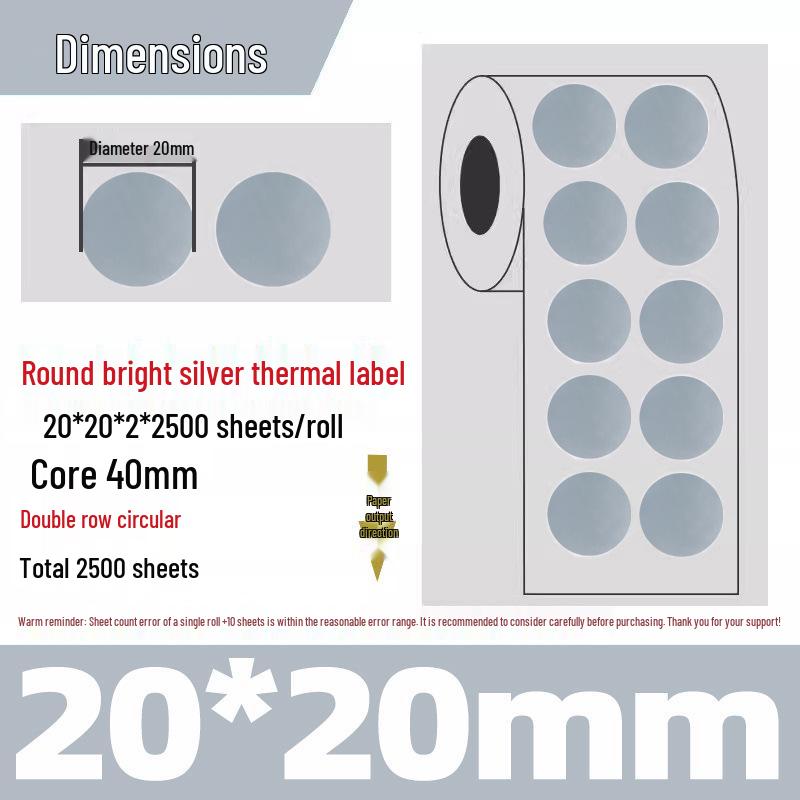 Silver Thermal Adhesive Printable Food Label