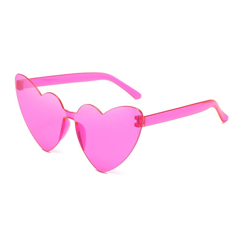 Thin peach heart sunglasses love sunglasses jelly color rimless heart type one-piece glasses candy color eyes