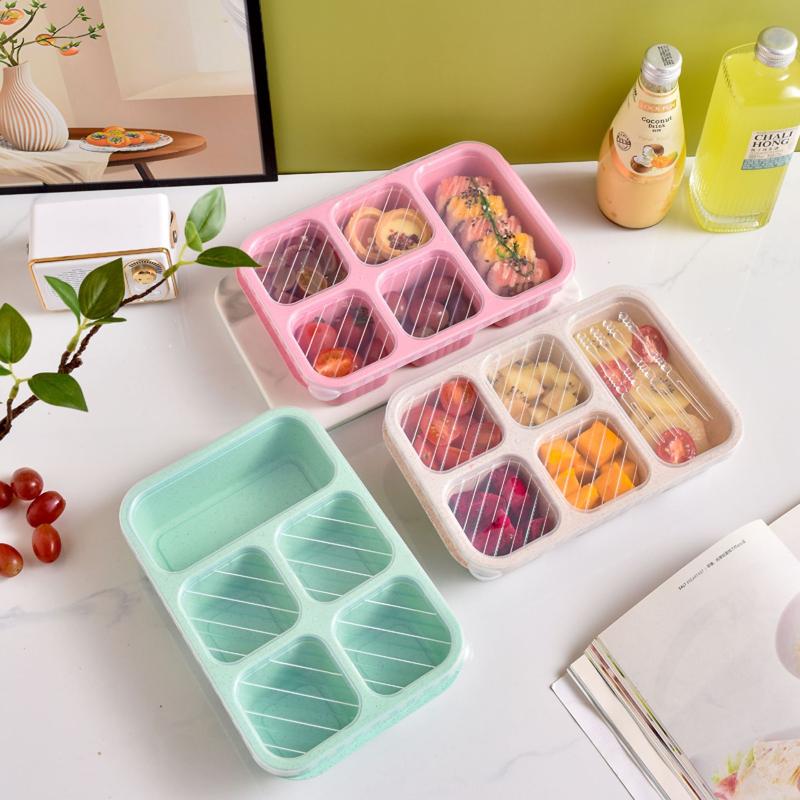 Bento Lunch Box With Reusable 5 Compartment Bento Box With Lid Compatible For Bento Snack Containers For Travel And Work