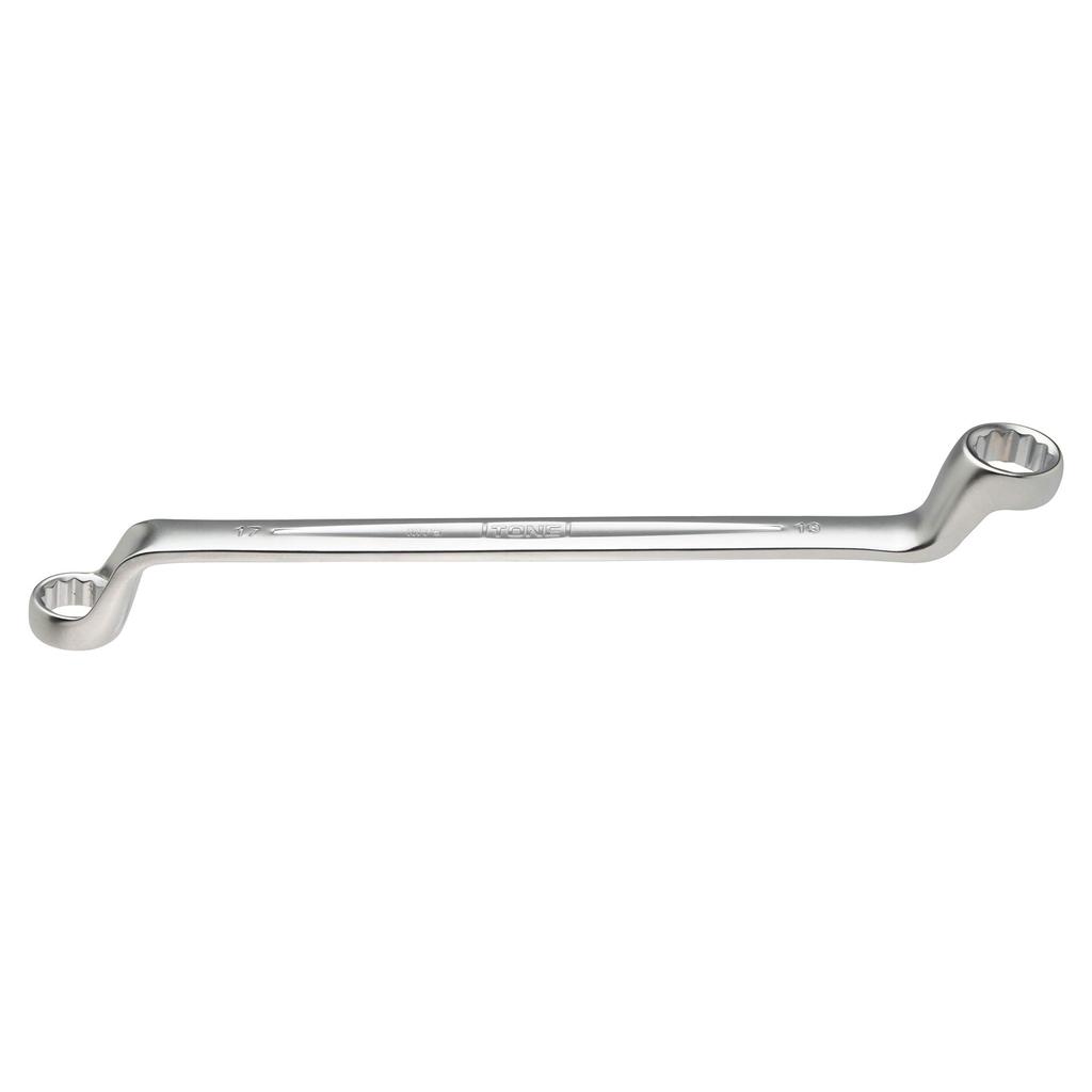TONE Long Mechanic Open End Wrench 17 x 19mm Flats (75°), M75-1719,