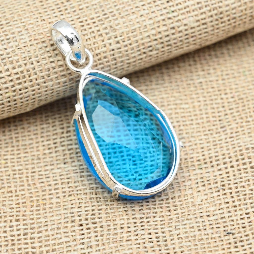 Faceted Tanzanite Gemstone 925 Sterling Silver Handmade Jewelry Beautiful Pendant
