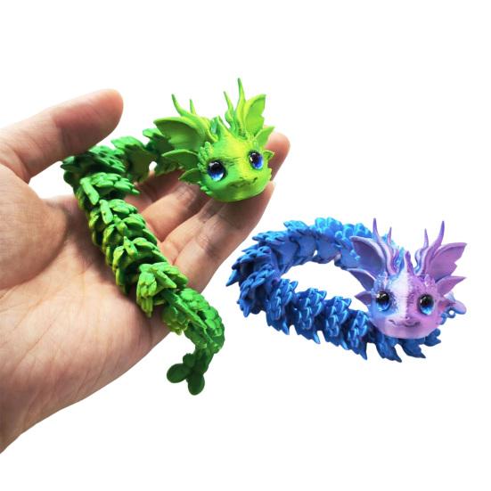Articulated Sensory Toys 3D Printed Dragon Fidget Toy, Cute Ornaments, Desk Objects for Focus Decor Stress Relief Toy Adults, Fantasy Collectible Gift