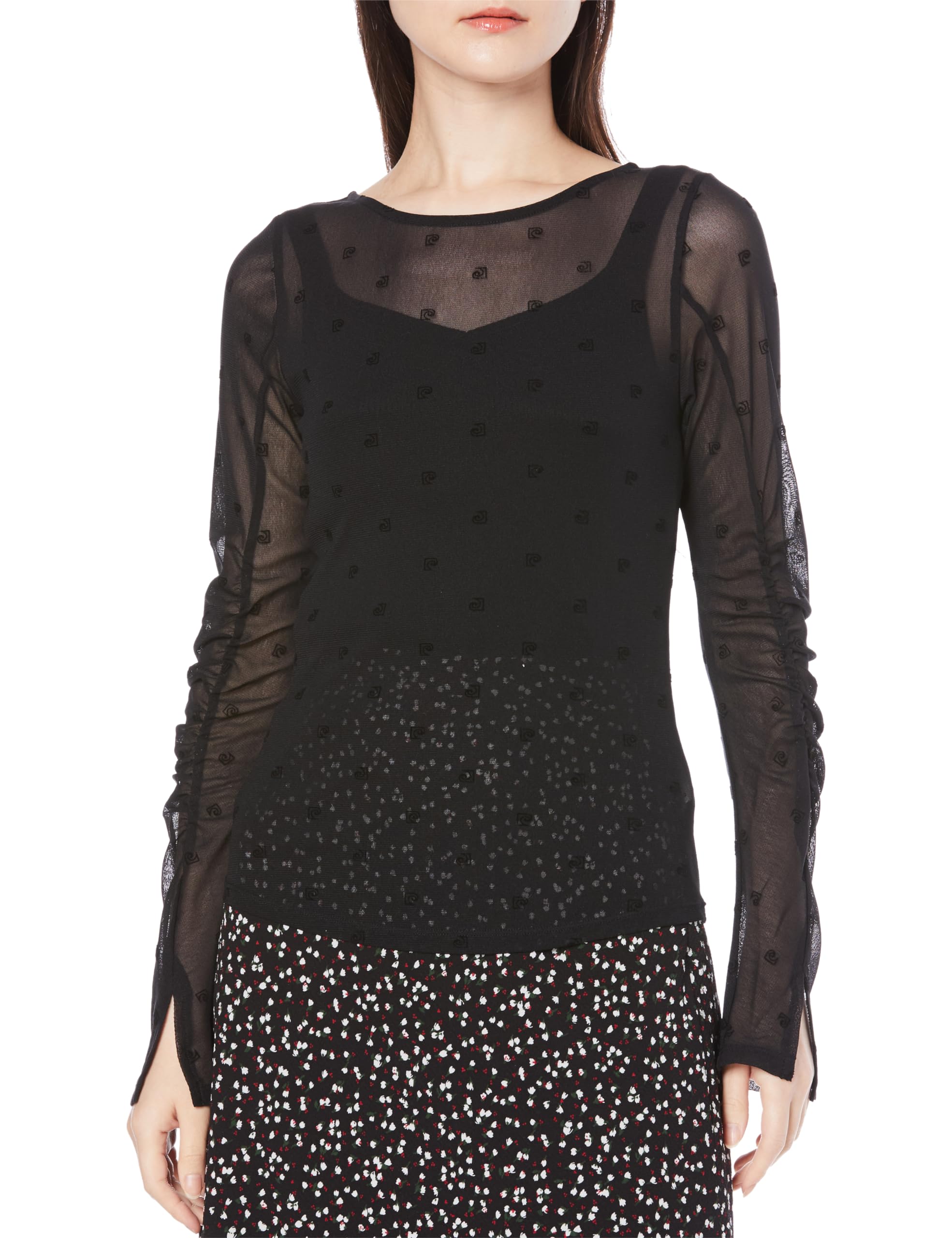 

FRAY Прозрачный топ с флокированным принтом Pierre Cardin FWCT241811 Черный I.D. Женский чёрный