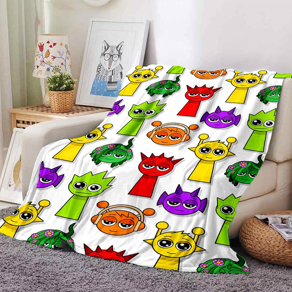 Coperta stampata a tema Sprunki - Perfetta per divano, letto, viaggi e uso all'aperto | Lavabile in lavatrice, accogliente e resistente.