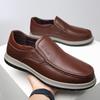 Leather Shoes Men's Cowhide Low-top Foot-fitting Soft-soled Casual Shoes Men's One-pedal Lightweight Middle-aged 2025