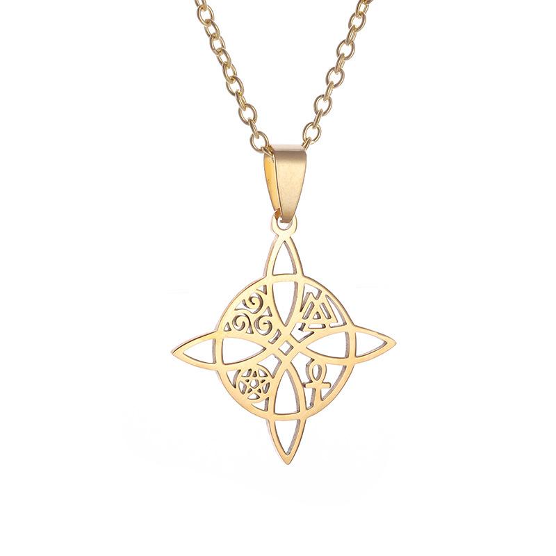 New Witch Knot Hollow Retro Popular Jewelry Pendant Necklace