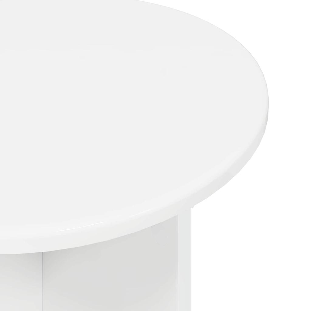 Side Table Set 2 Pcs High Gloss White Engineered Wood